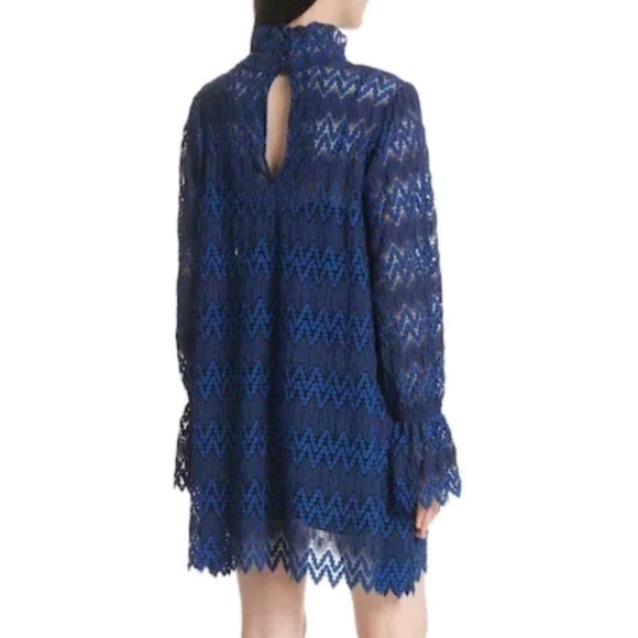 NWT Free People Simone Mock Neck Lace Mini Dress - Picture 2 of 8